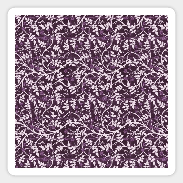 William Morris Jasmine Trellis Pattern White and Purple Magnet by tiokvadrat